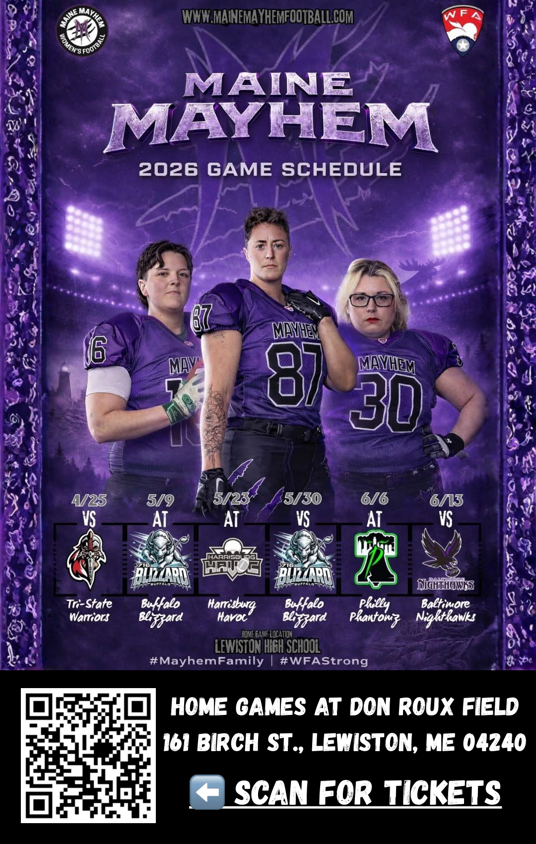 HOME GAMES AT DON ROUX FIELD 161 Birch St., Lewiston, ME 04240